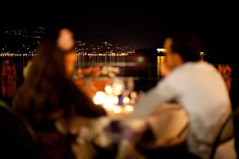Cena lume di candela Lago Maggiore isola